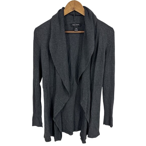 White House Black Market Ribbed Open Front Cardigan Sweater With Snap Collar XS - Picture 1 of 10